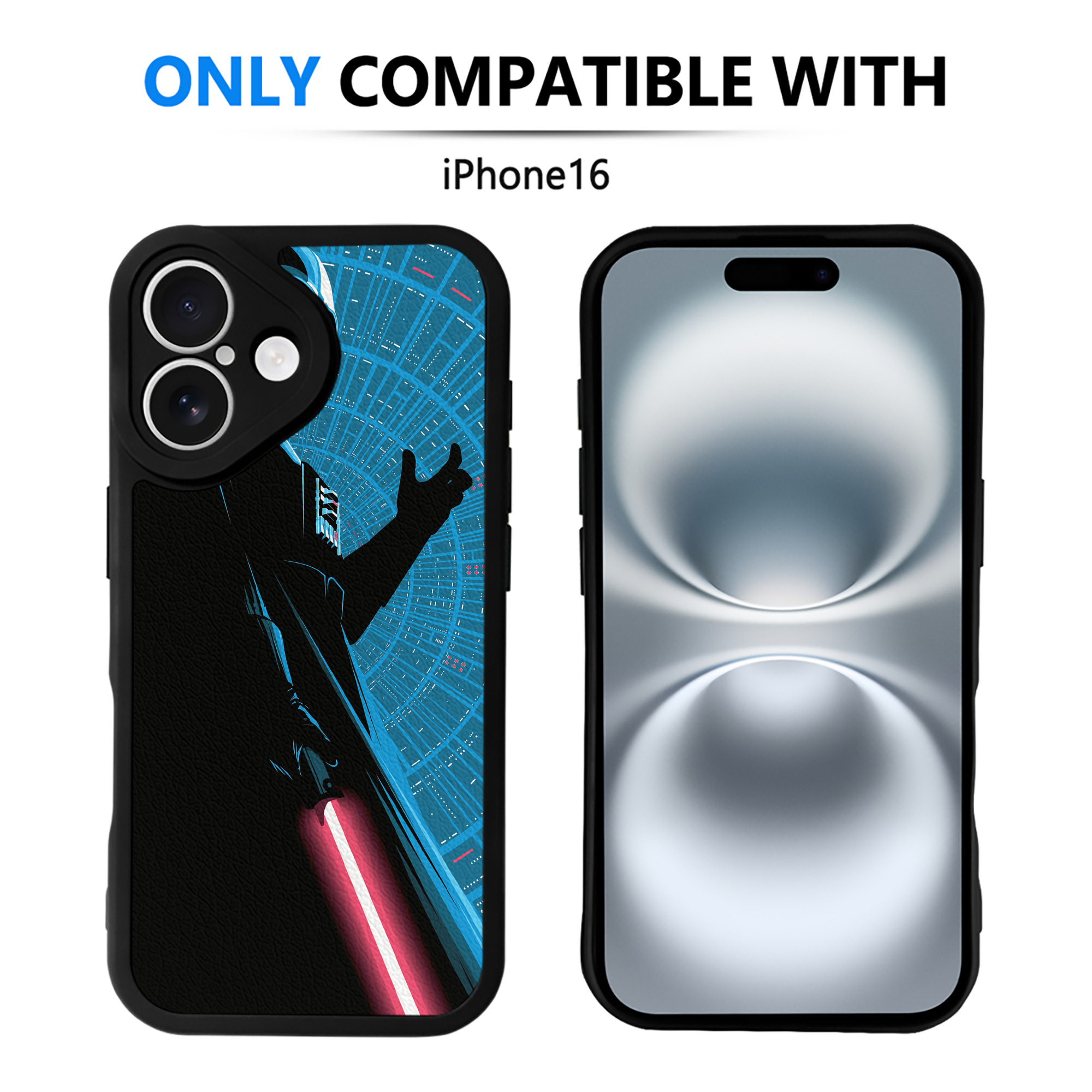 （画像用） スター・ウォーズ Star Wars 【iPhone 16シリーズ対応】シリコンスマホケース（レザー調） 材質：シリコン